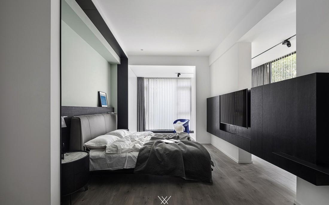 旧房翻新 | 环形落地窗主卧设计，功能与美学的完美融合-0