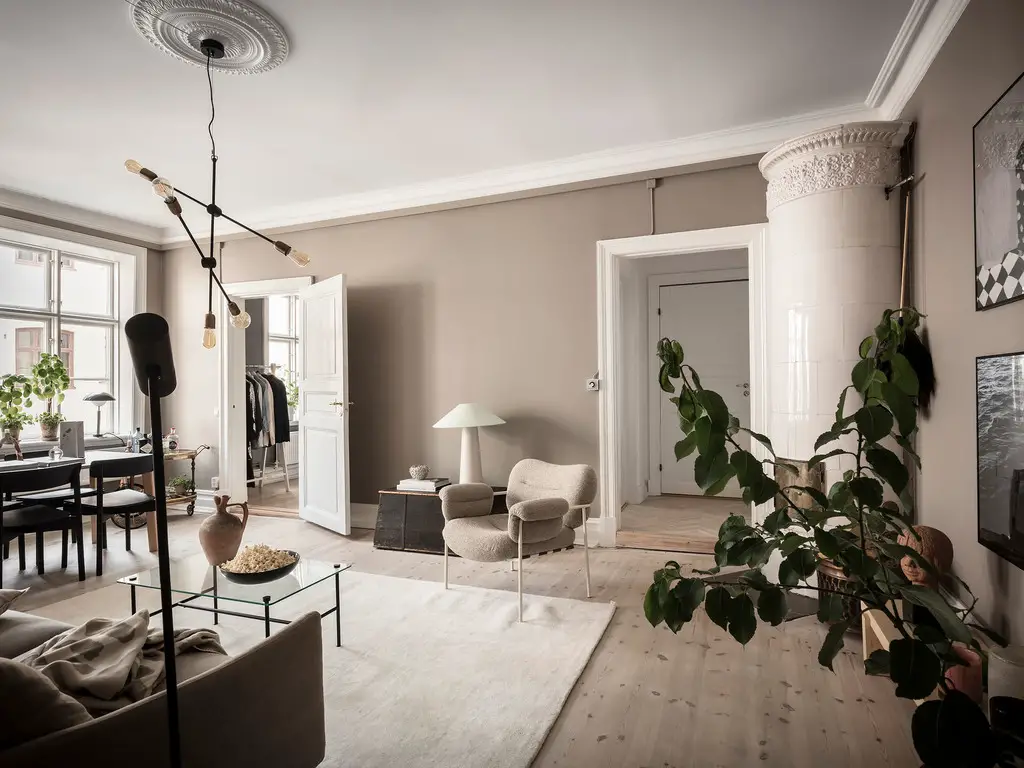 棕色调的瑞典风格公寓设计-6