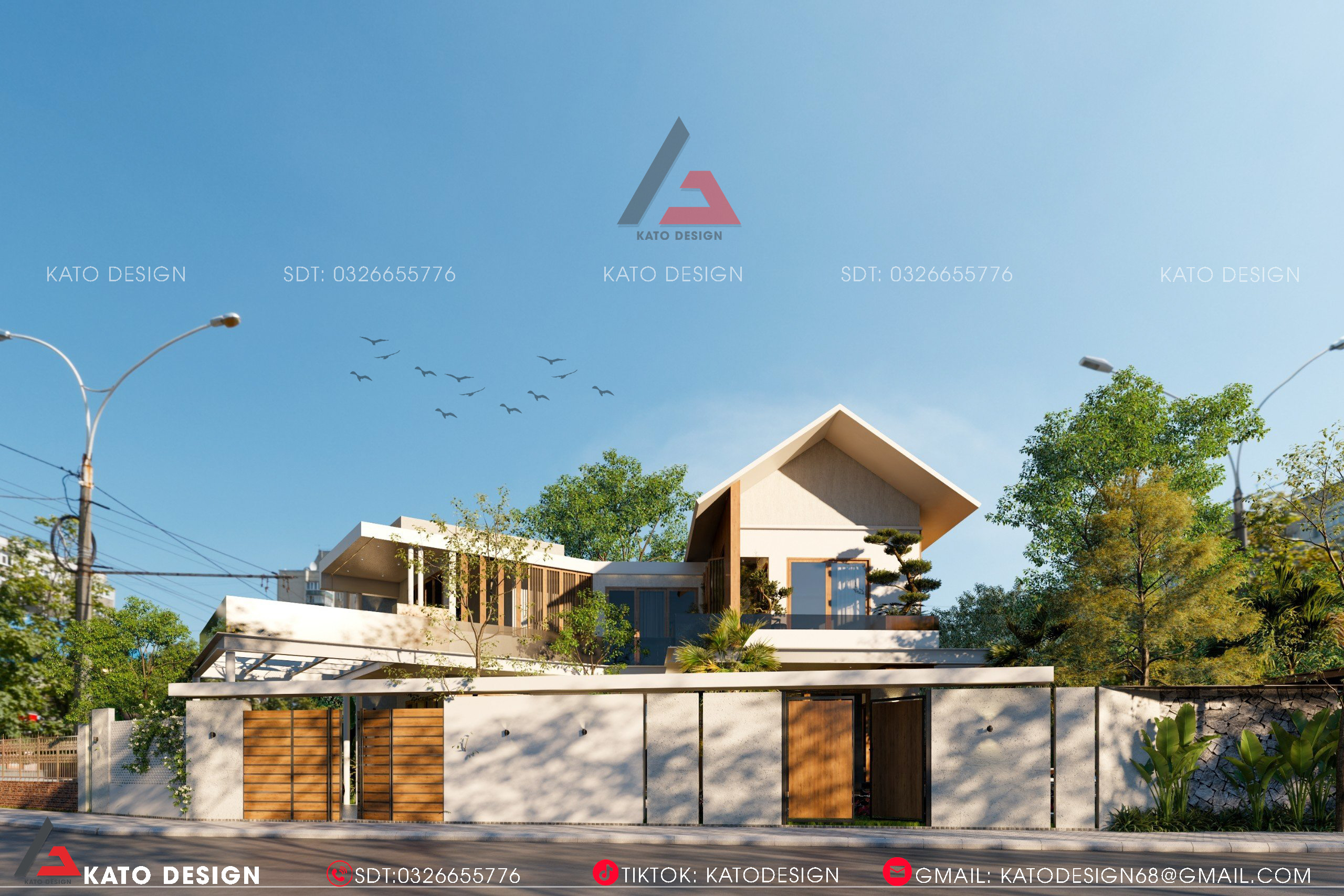 别墅庭院2层独栋住宅丨KATO设计-1