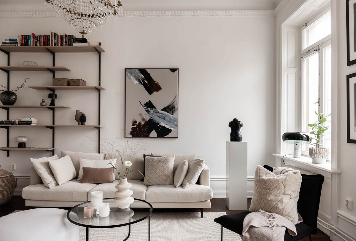 斯德哥尔摩优雅白色内饰公寓-5