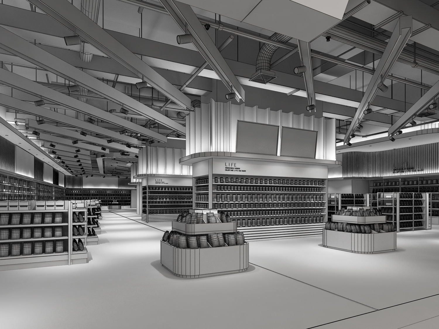 Supermarket interior design of in shanghai 3D model-6