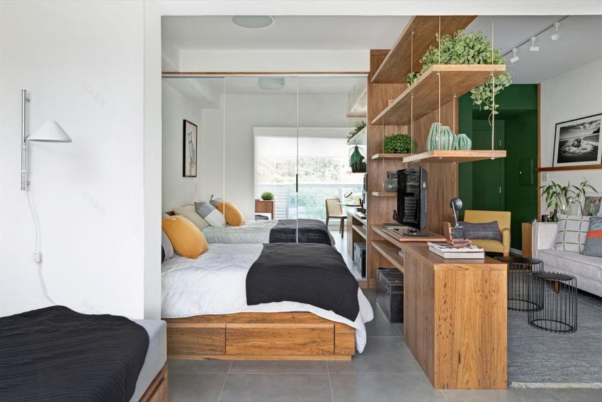巴西 34 平米公寓的年轻时尚设计-9