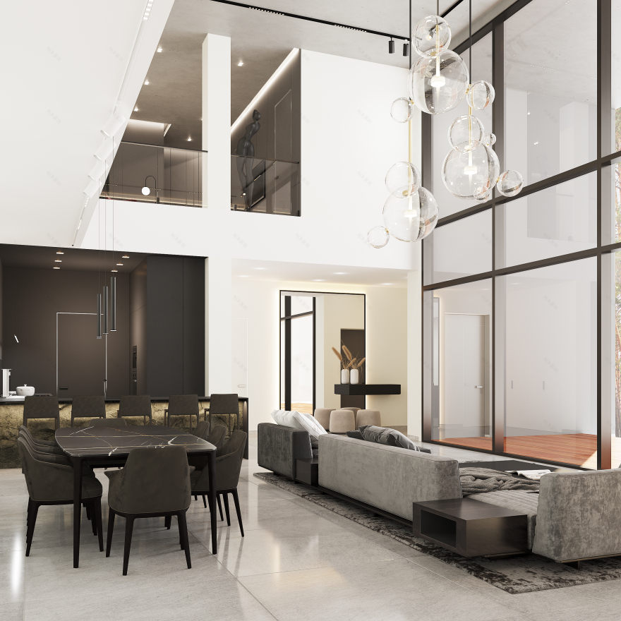 黑色版房屋室内装饰丨Golub Architects-11