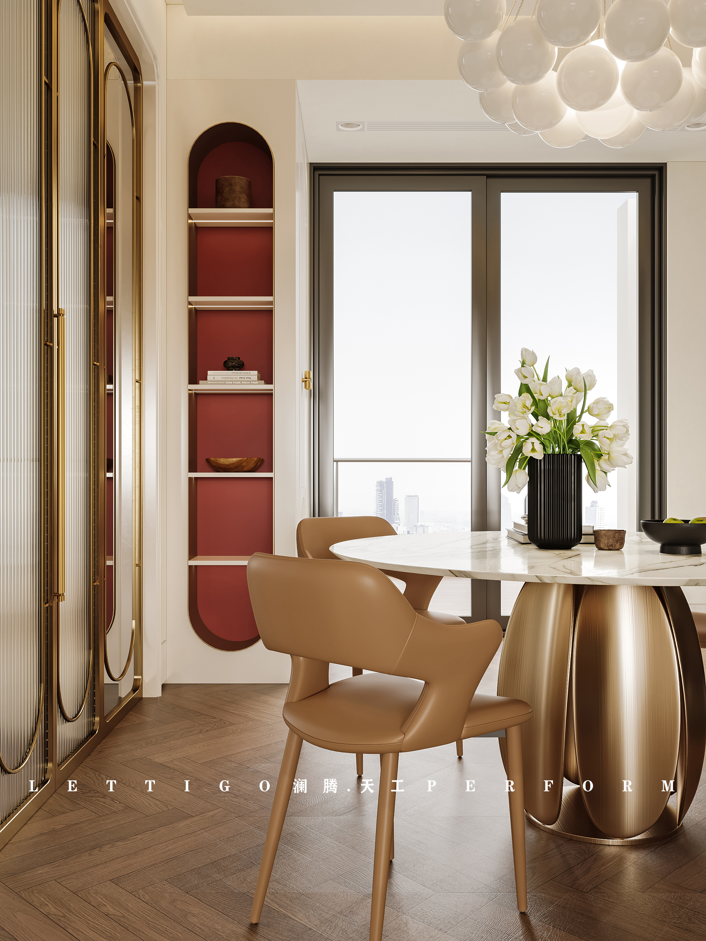 现代奶油法式复式住宅，温柔奶调+复古撞色，精致优雅-8