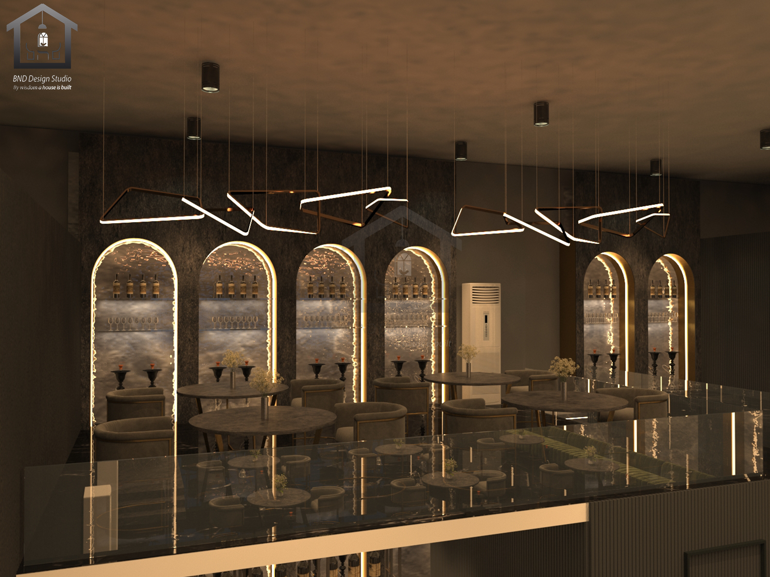 Hookah lounge - Interior & Lighting design-9