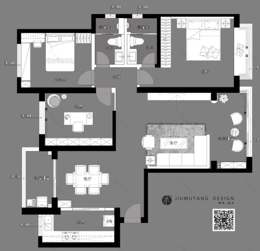 恒大城初秋微凉,现代简约治愈系住宅-29