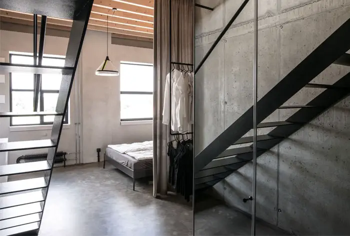 垂直 loft 工业风设计 | 混凝土、木头和金属的完美融合-12