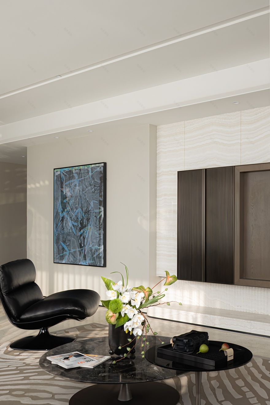 杭州345㎡简约大平层丨中国杭州丨力设计-4