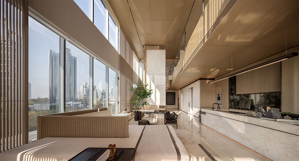 万华成都麓湖黑鉐岛上叠别墅样板间丨中国成都丨深圳市盘石室内设计有限公司,万华室内设计中心-4