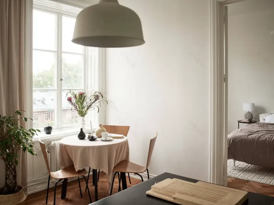 绿色厨房 | 斯堪的纳维亚风格一居室设计-3