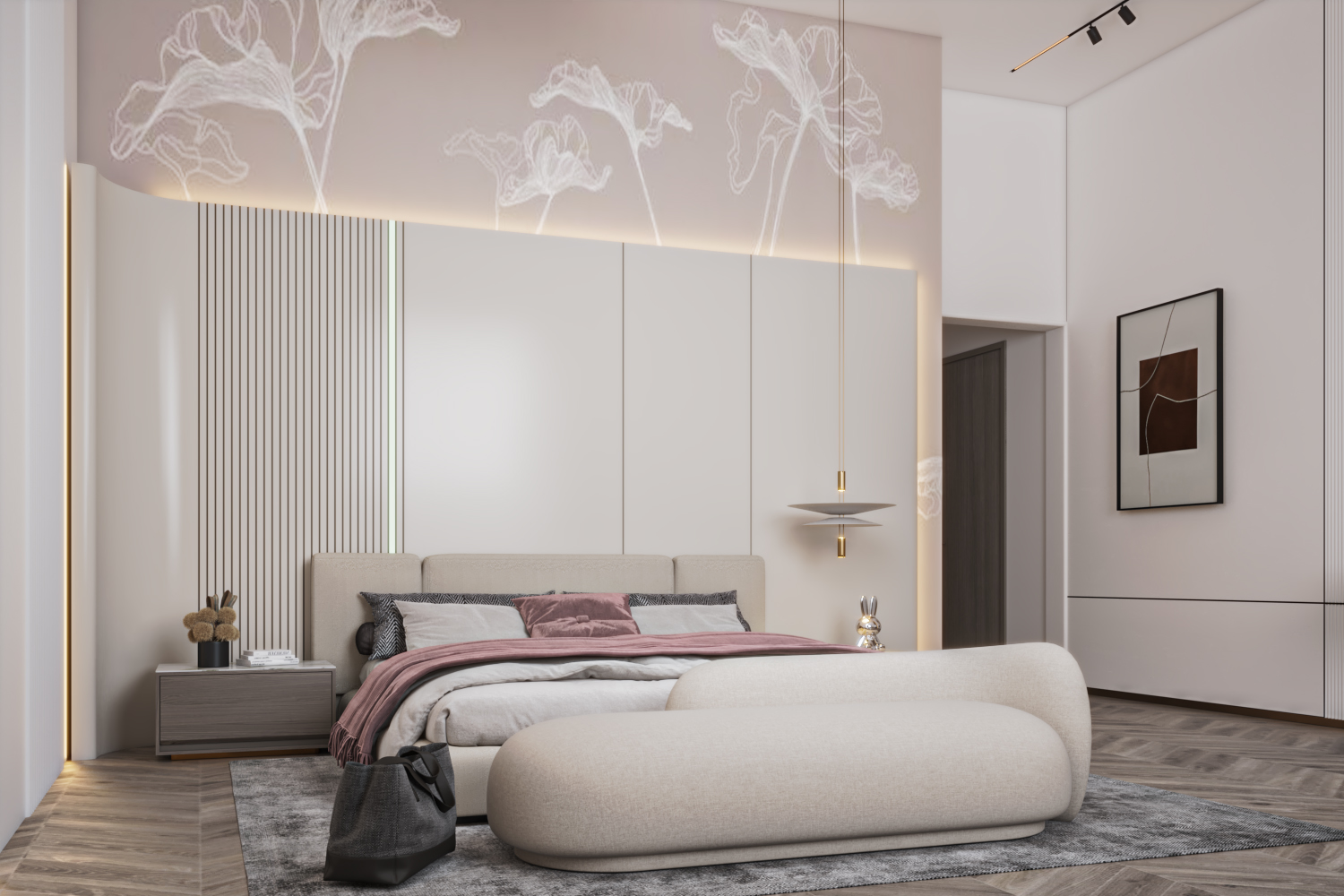 Divider Bedroom with tv panel-4