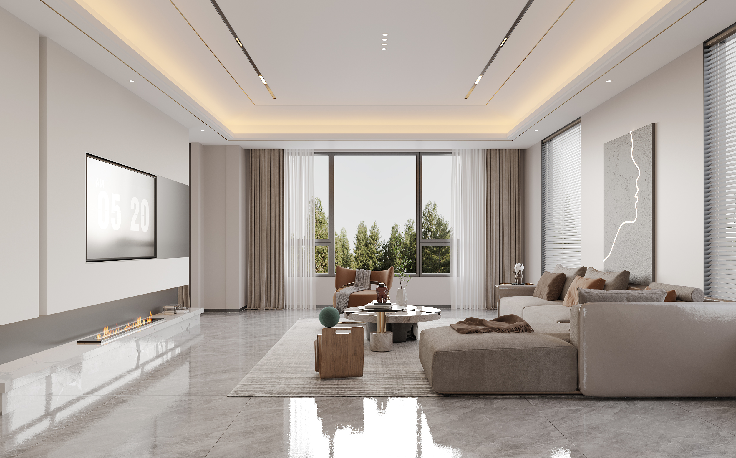 现代别墅装修效果图-15