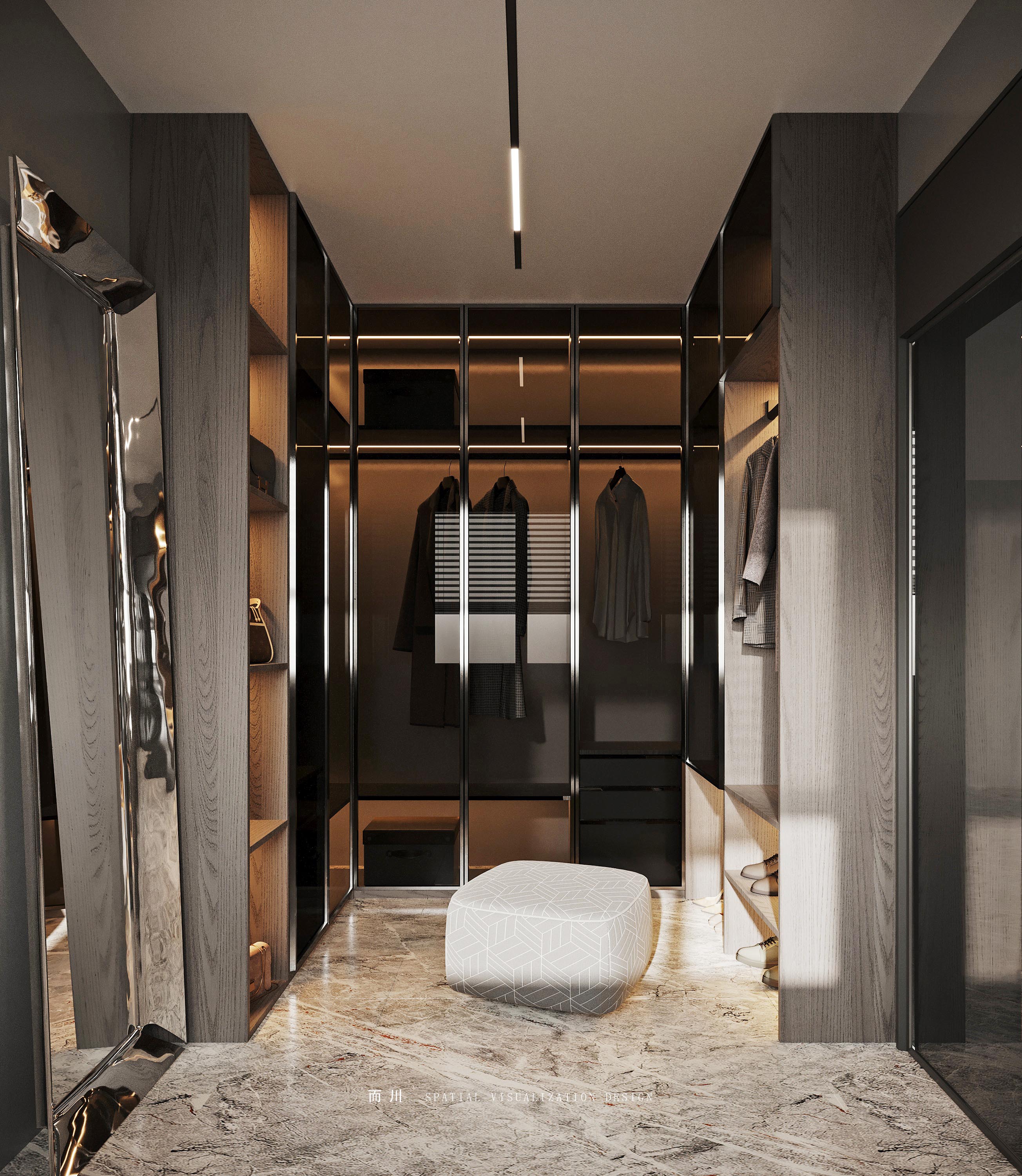 现代意式榻榻米卧室设计丨而川空间可视化工作室-29