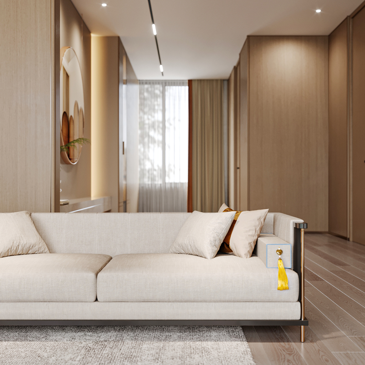 渲染作品分享｜现代新中式套房-5