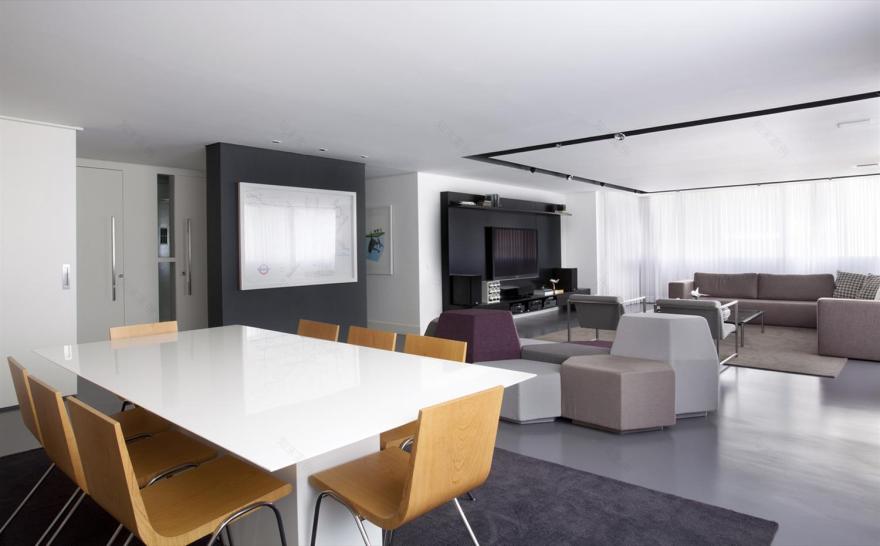 巴西 Apartamento Rafael de Barros | 极简工业风公寓设计-7