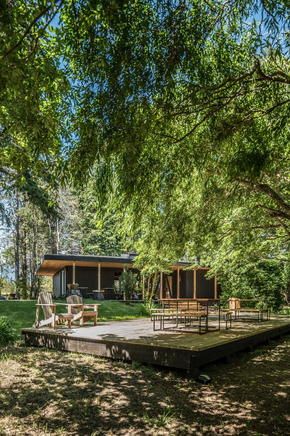 智利湖畔森林中的舒适用餐空间-16