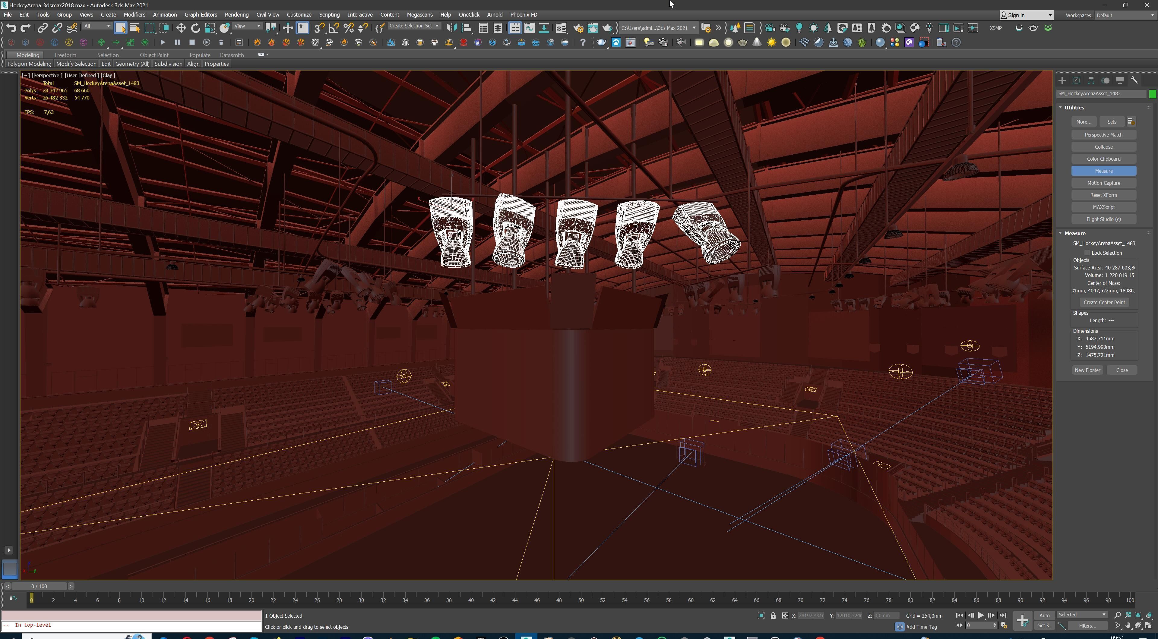 Ice Hockey Arena Stadium 3D model-6