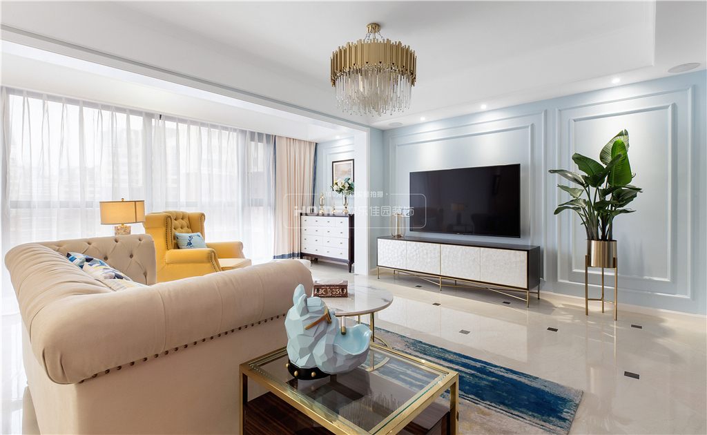 成都中德英伦世邦 140㎡美式轻奢风装修案例解析-62