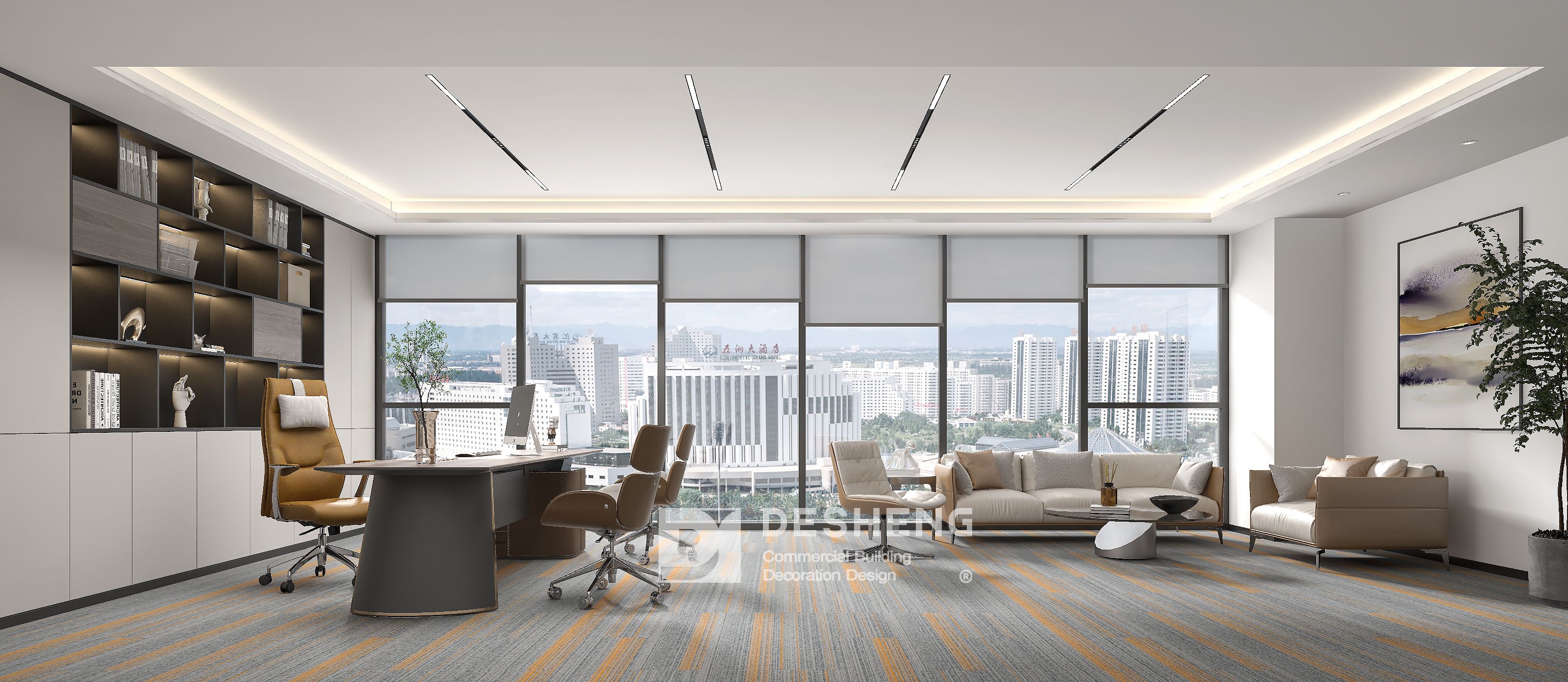 德盛装饰办公室装修案例-网安科技-1