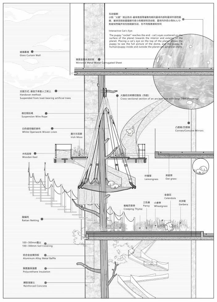 清华建筑毕设“四次元口袋”：聚焦人宠细腻情绪的互动体验空间！“建筑材料转译自然+交互装置植入空间”塑造垂直向度人宠空间戏剧发生体-259