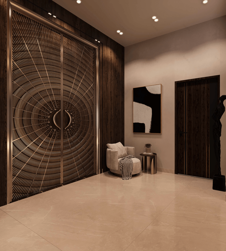 奢华别墅大堂及接待处丨Yasmin Samir-5