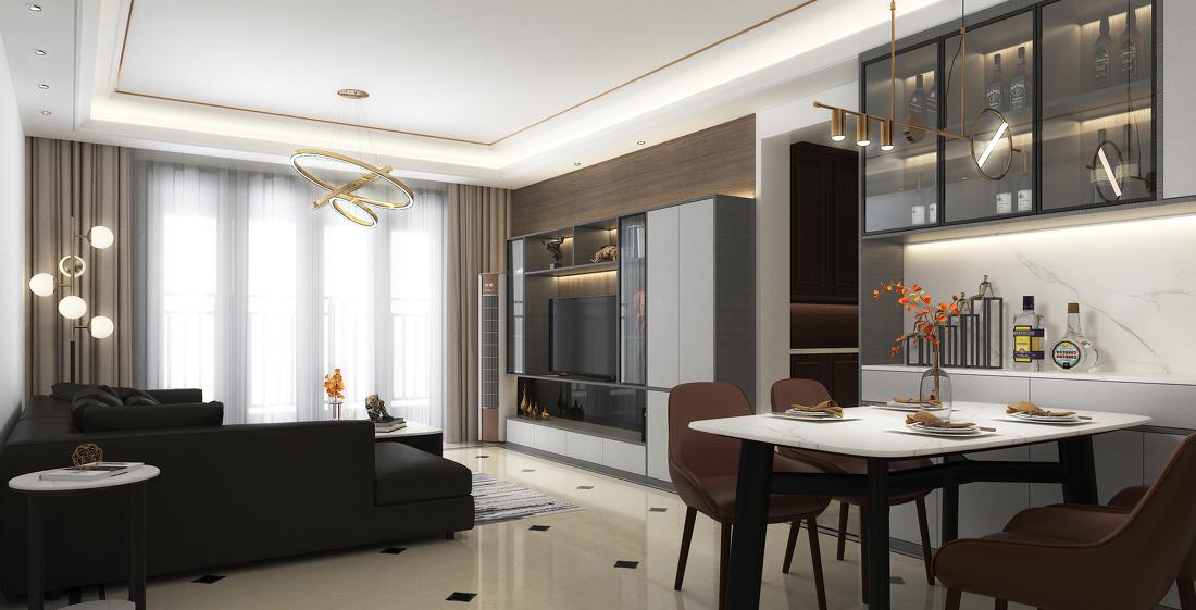 现代轻奢混搭风格家居设计丨海舍家居-0