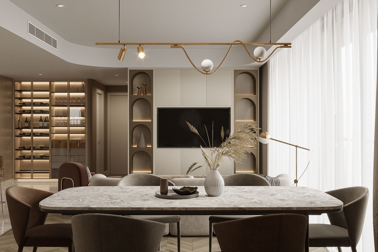 现代浅咖色系住宅空间设计-5