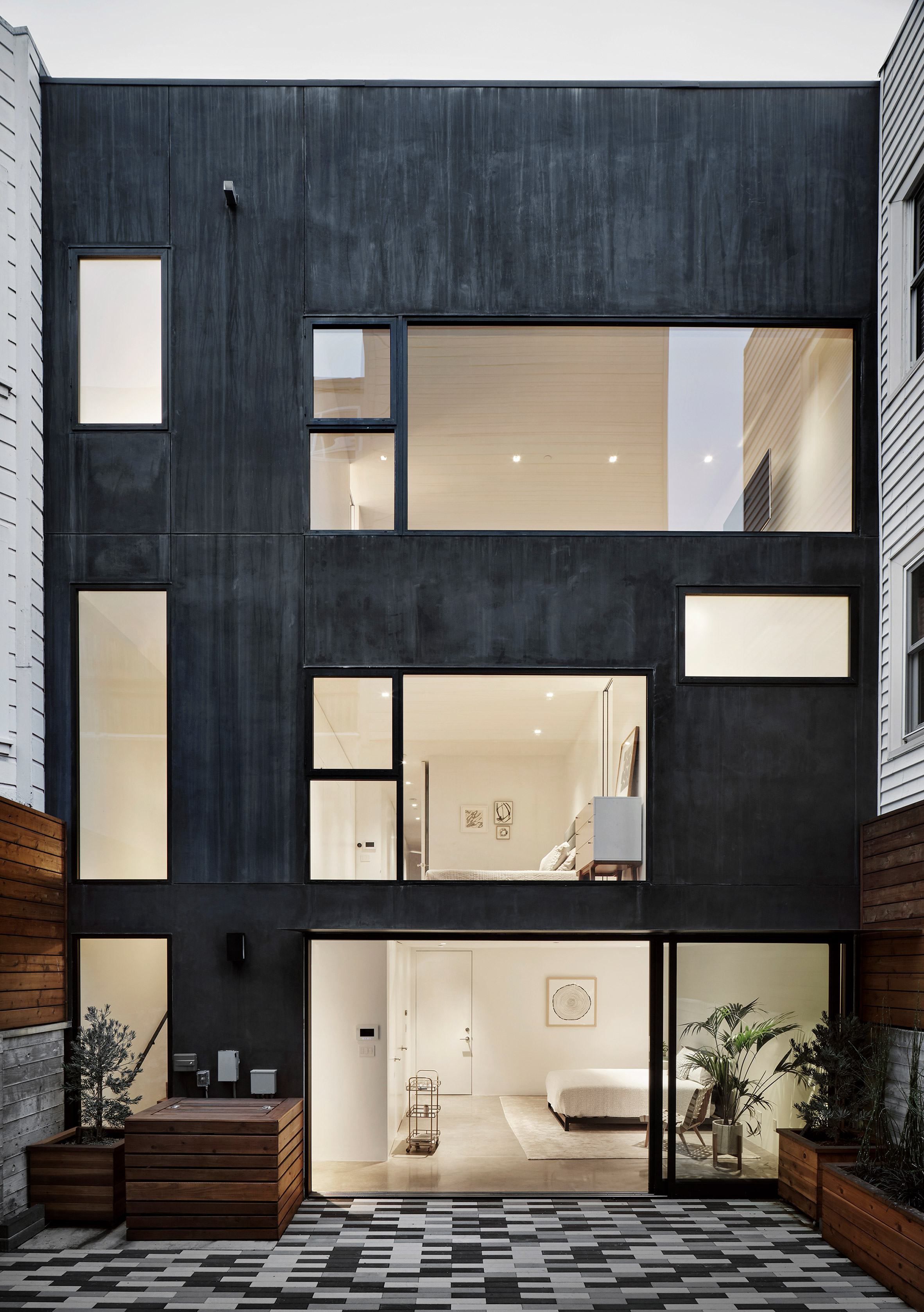 旧金山现代风格镇屋,玻璃与木质的和谐交融-7