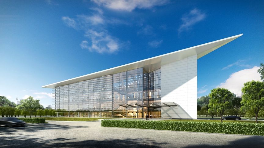 昆山德园文化展示馆——折纸飞机造型的新地标-7