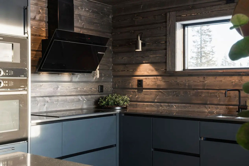 现代 Scandinavian 暗色调木屋设计-13