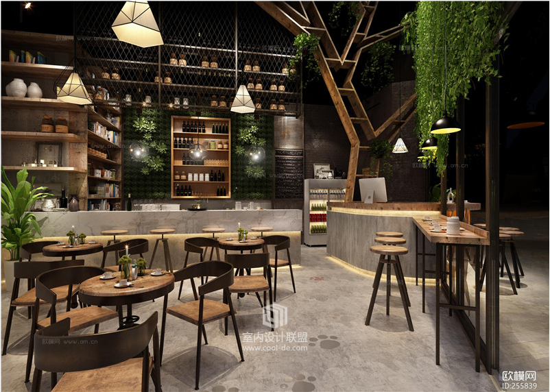 餐饮空间装修效果图一欧模网-1