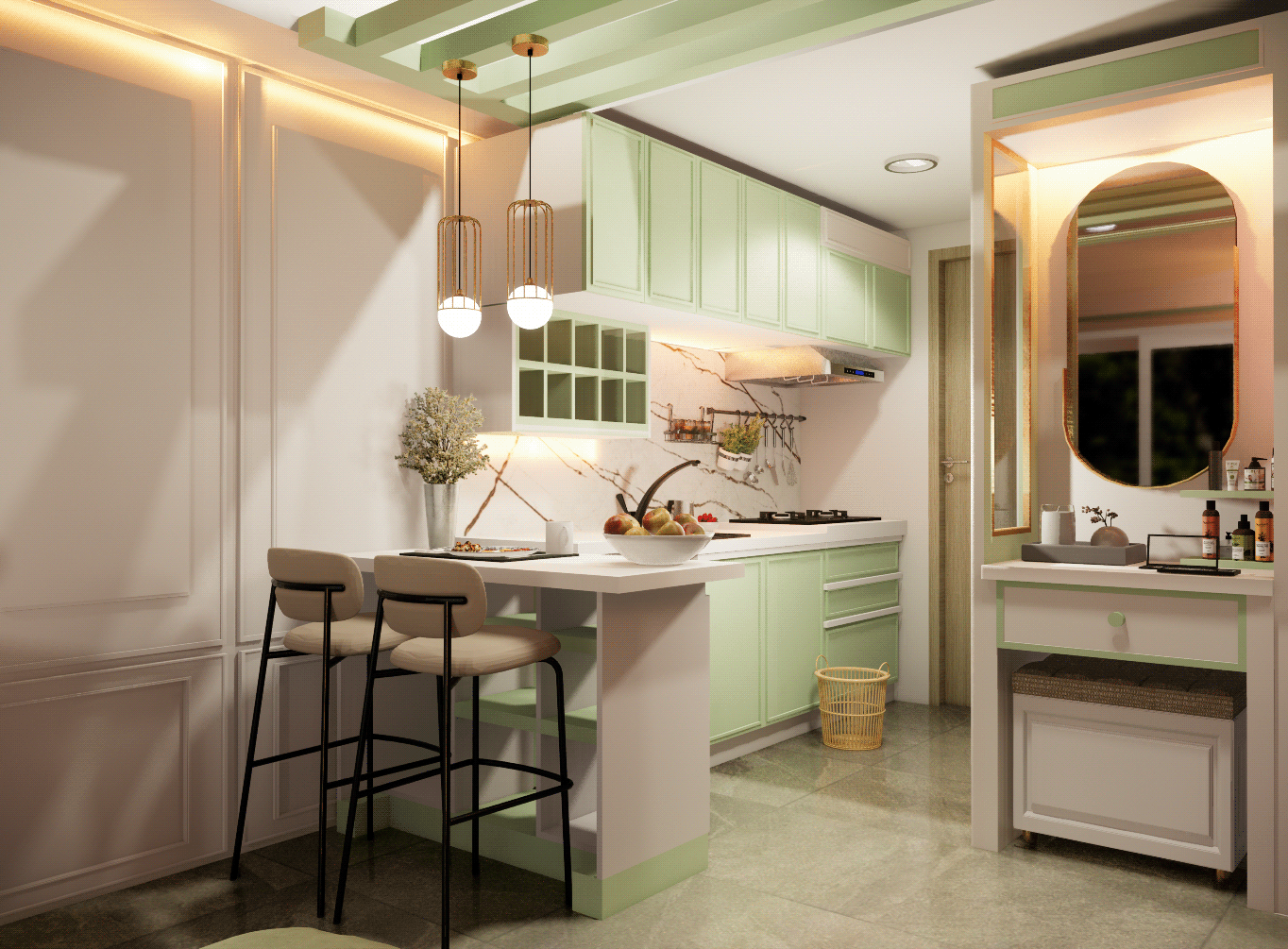 薄荷色调公寓丨印度丨@amaliapspsr-6