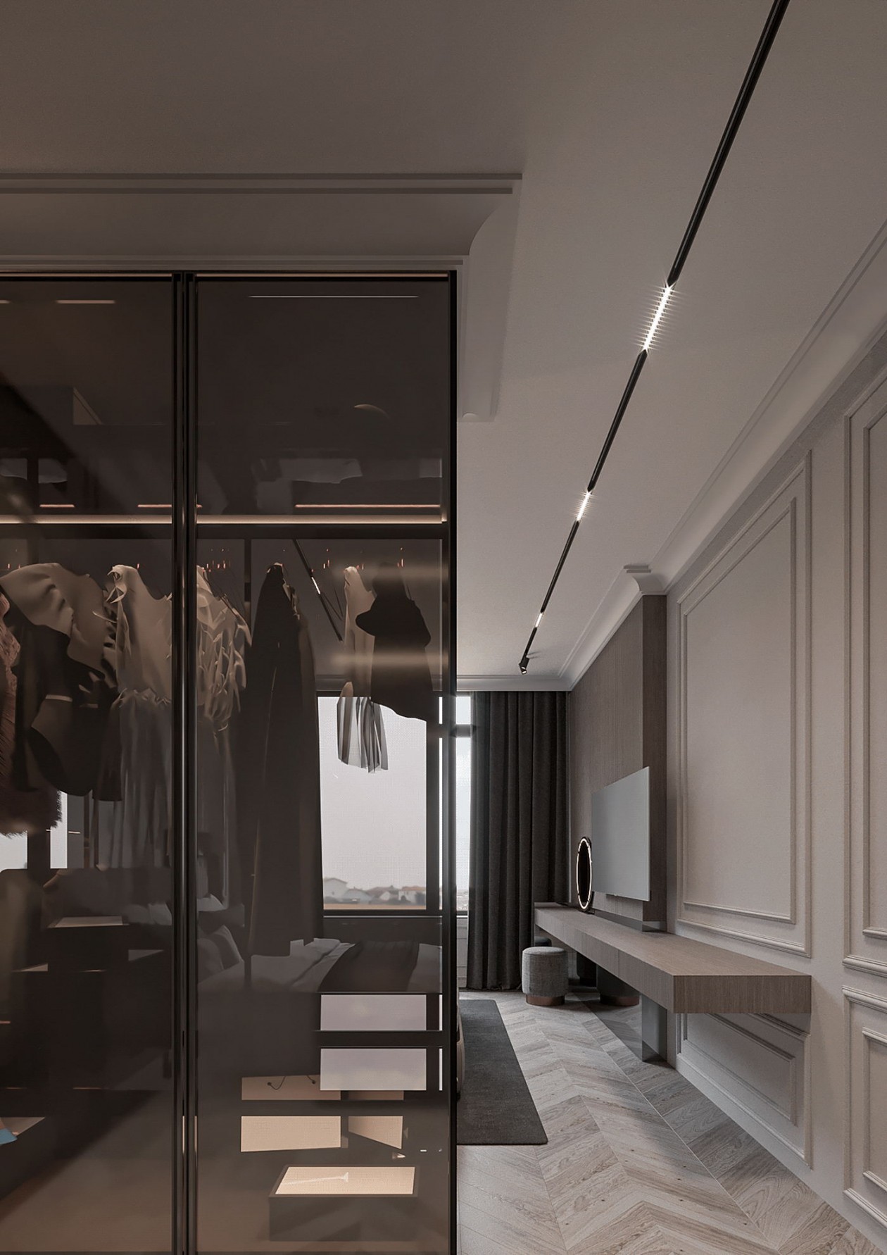 106㎡高级灰色系简约风公寓设计-18