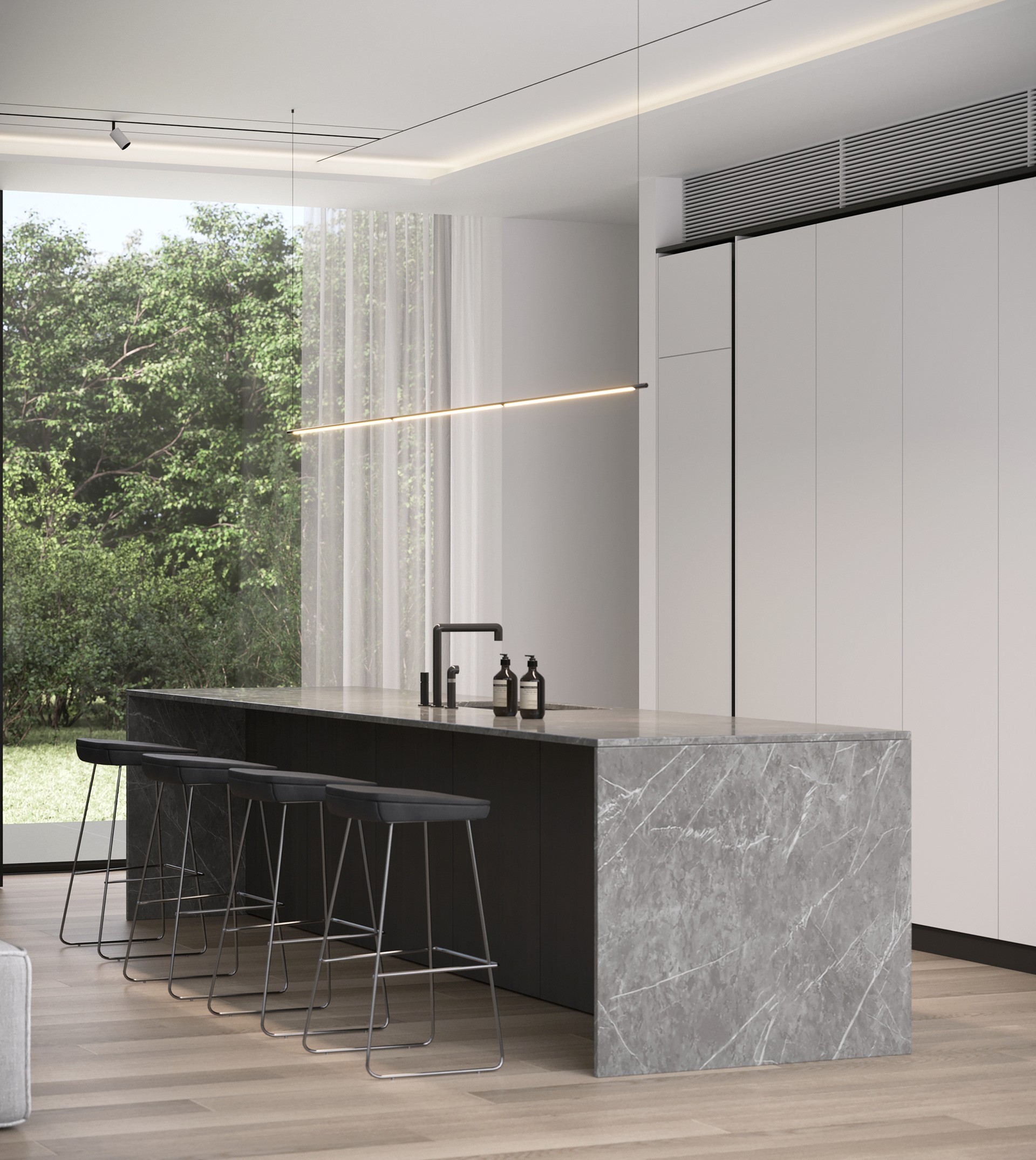 100平 简约一层住宅设计！-8