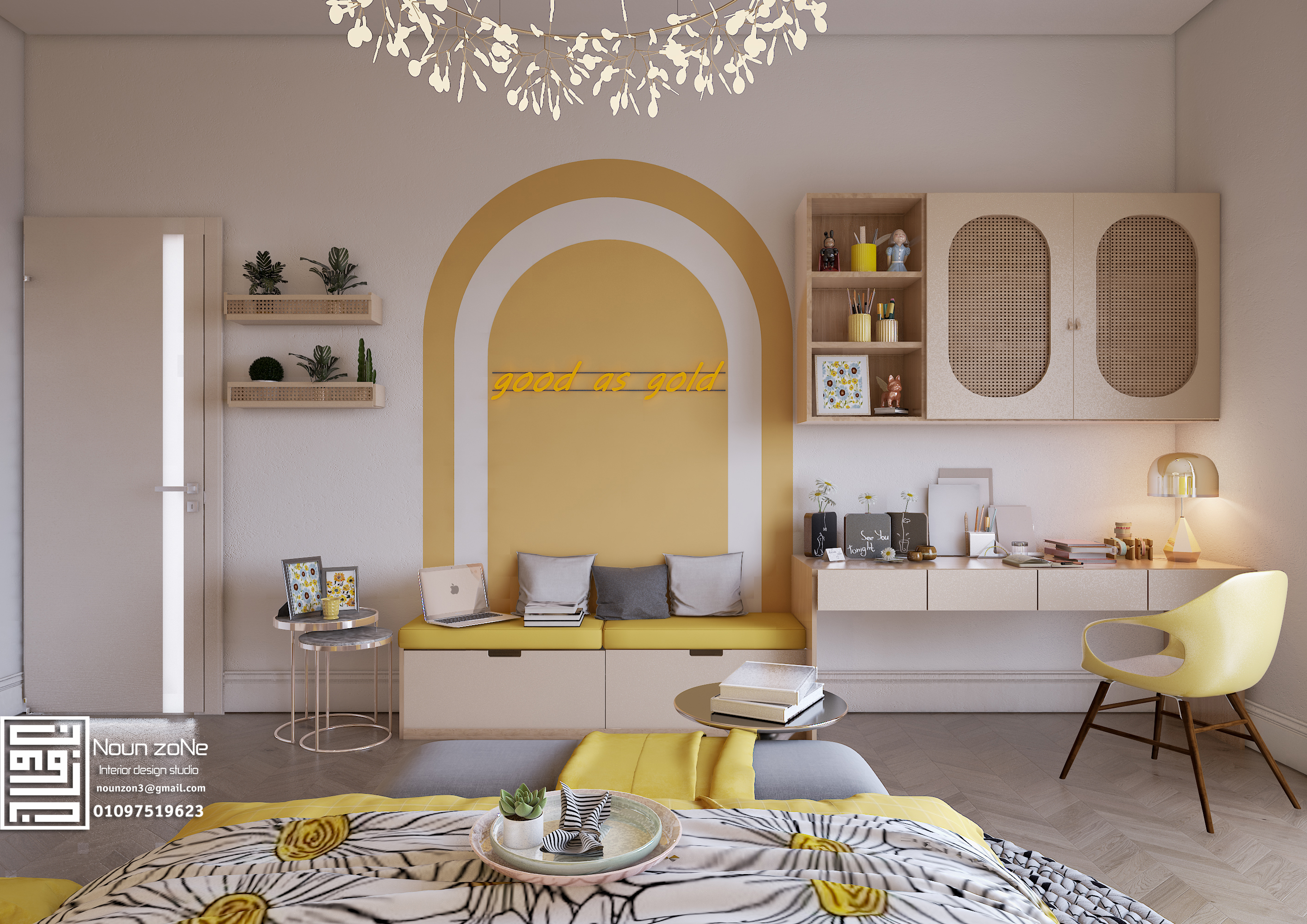 向日葵卧室设计丨"Noun zone" Interior design studio-7