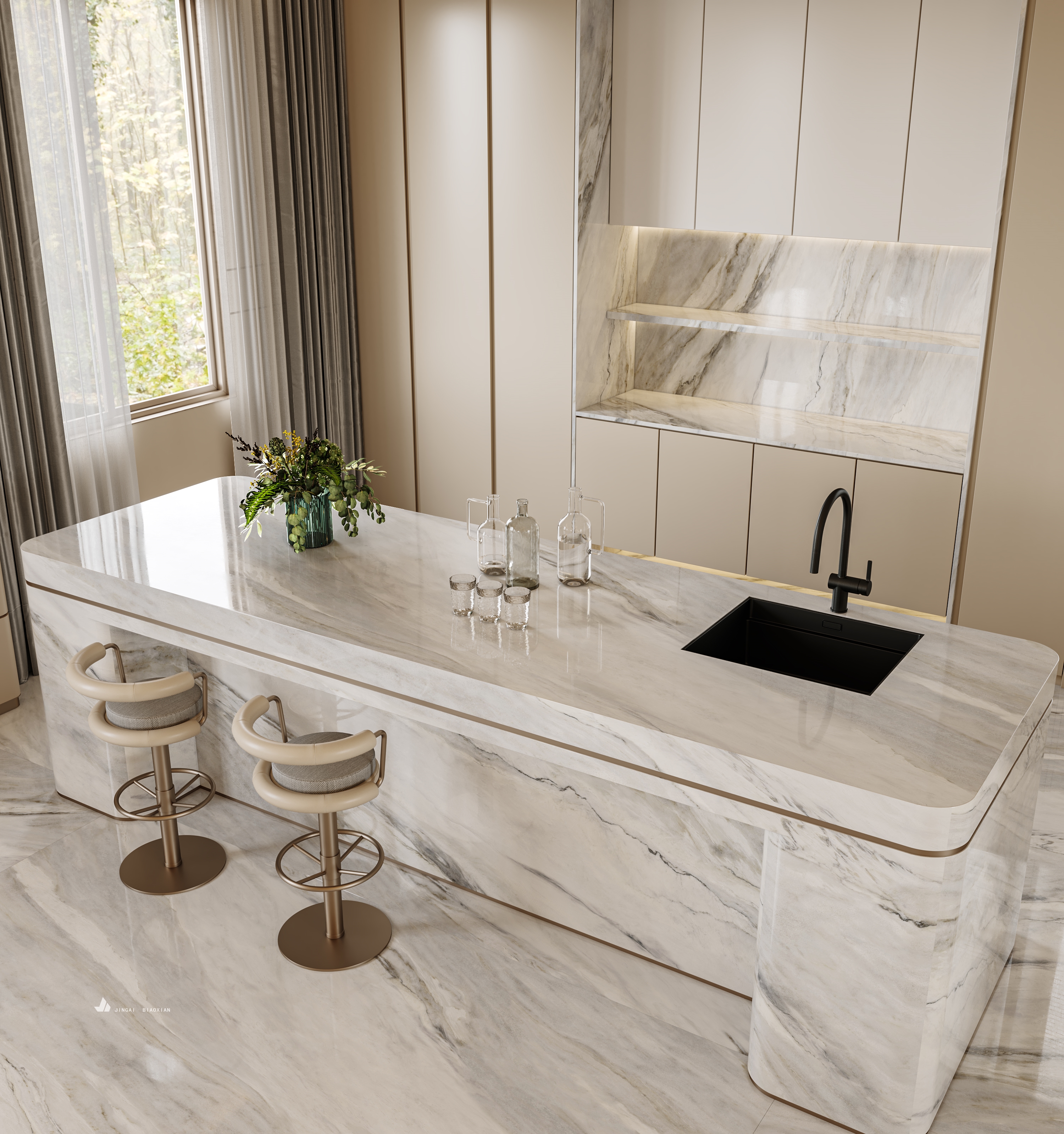 轻奢风与自建房的碰撞-15