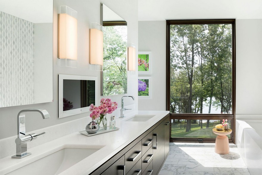 明尼苏达州太阳鱼湖现代湖景宅-23