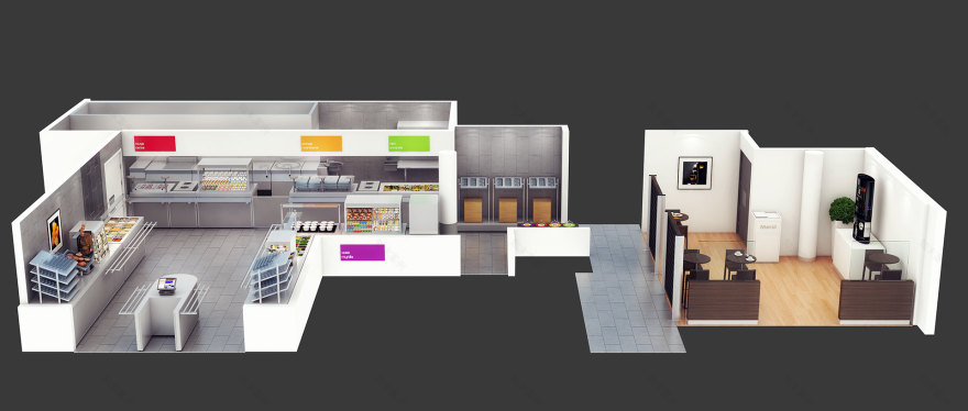Restaurant Axonometric Studies - 3D Plans (Archive)-11