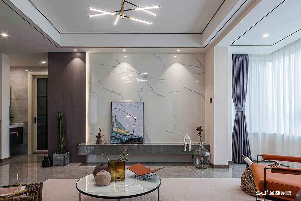 爱马仕橙韵 · 曹影设计师的现代简约之家丨中国合肥丨圣都家居装饰有限公司-11