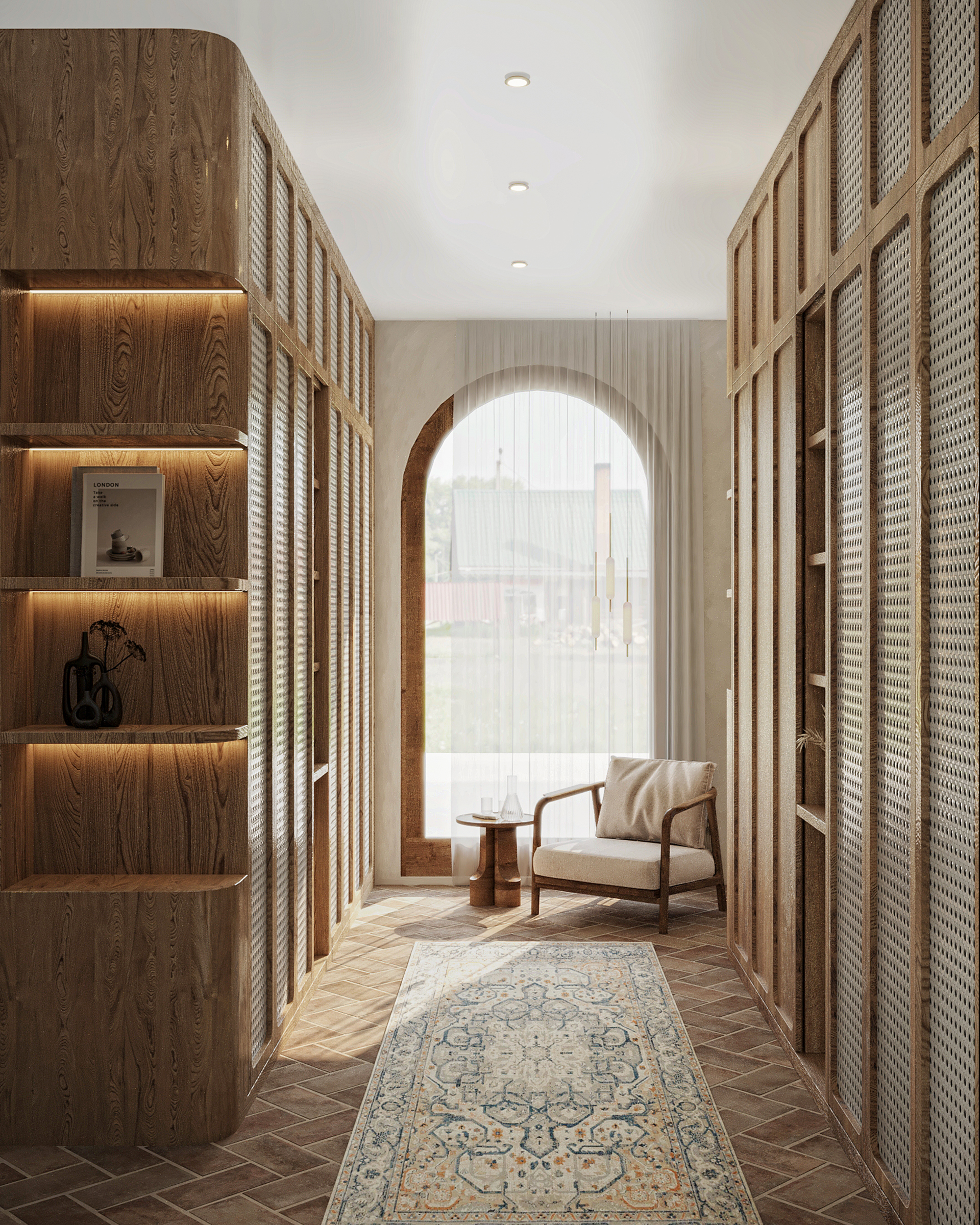 私人别墅卧室及步入式衣帽间设计-10