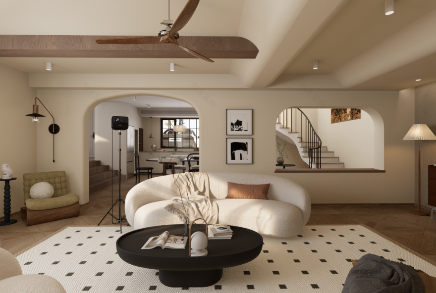 东莞万科城市高尔夫花园轻法 · 中古风设计丨中国东莞丨DP 设计-6