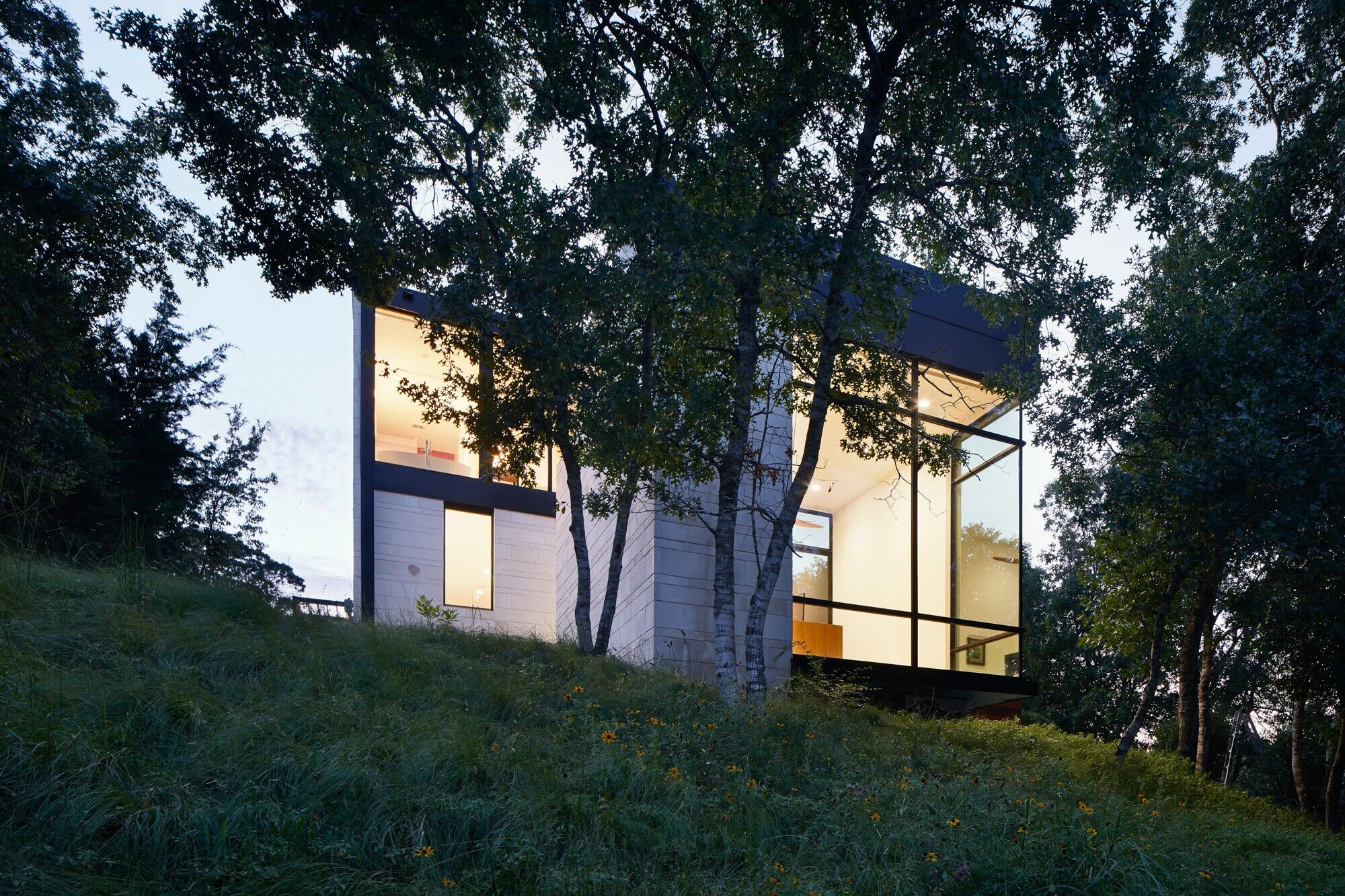 德州奥斯汀湖畔简约石 Glass Bridge 住宅-21