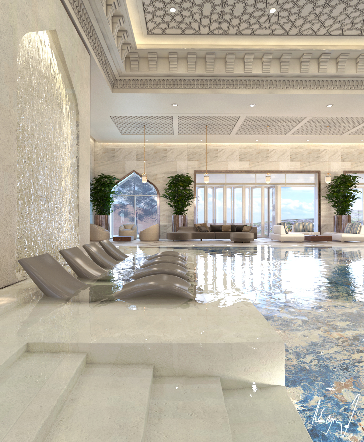 卡塔尔多哈私人游泳池设计丨SAMIHA DHIFAOUI-17