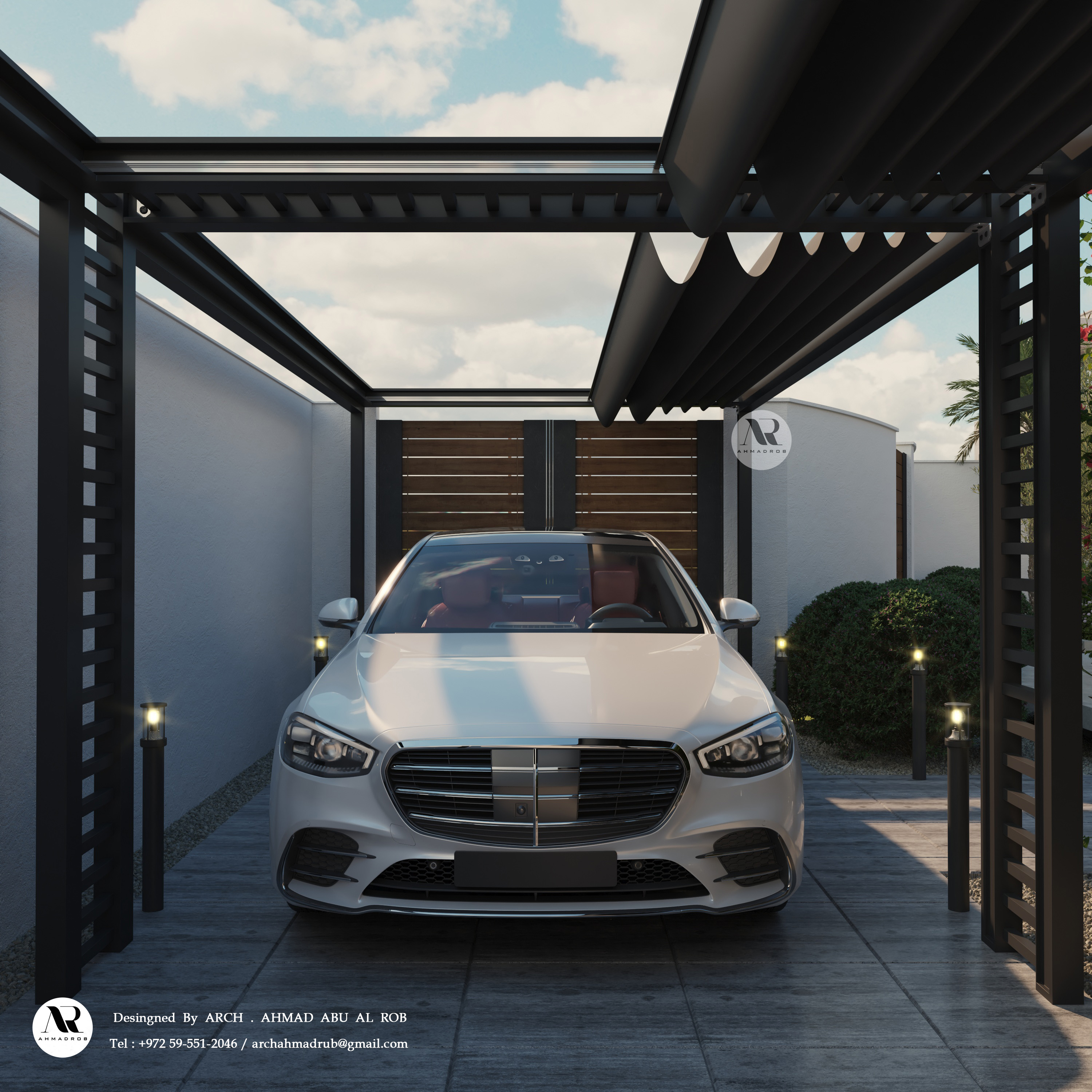 两层房屋户外花园设计-8