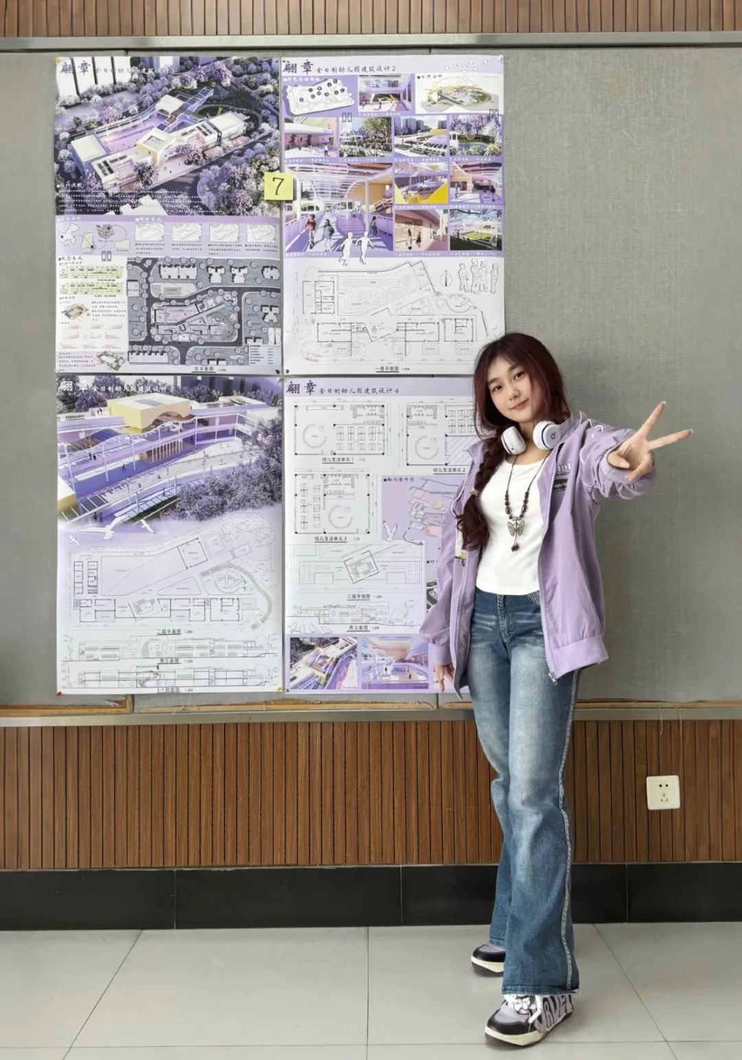 好强的天赋型选手！重大大二课设的吸睛紫色展板！色彩/构图/排版堪称一绝，空间创新与色彩叙事相结合的儿童友好型幼儿园建筑设计！-5