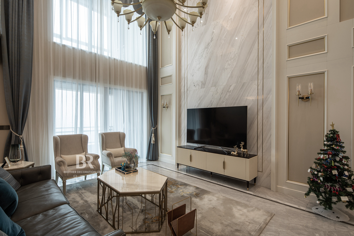 融创滨江壹号跃层轻奢风设计丨中国重庆丨重庆兄弟装饰公司-10