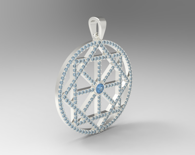 闪耀钻石设计师图案吊坠珠宝数字文件-3