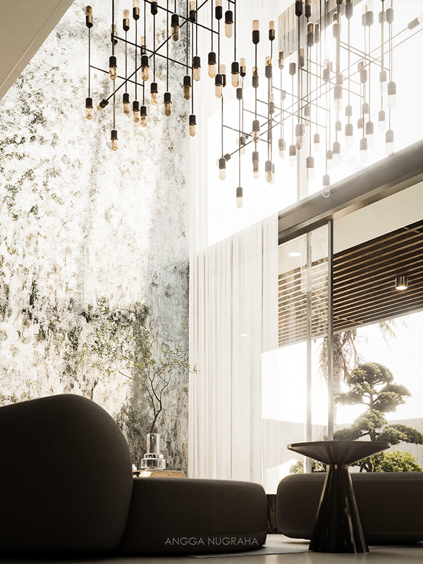 现代客厅别墅设计-5