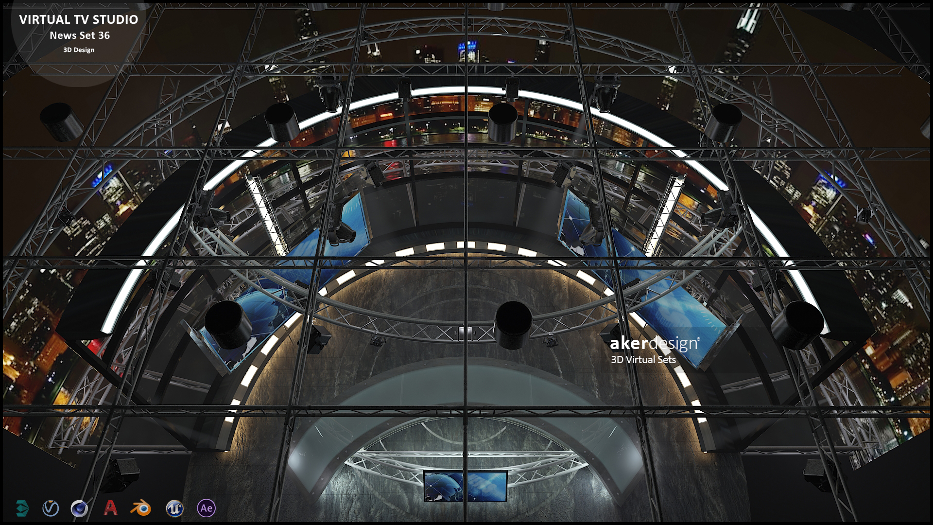 虚拟电视演播室新闻场景 36-13