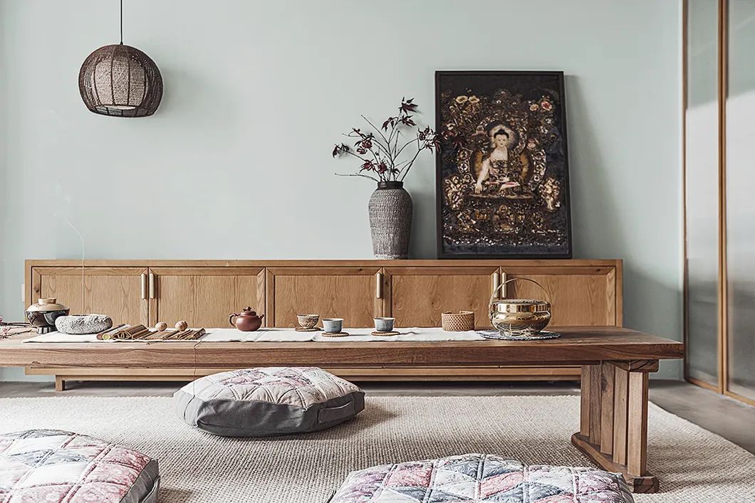 极简原木+禅意!打造通透互动的舒适家居空间-19